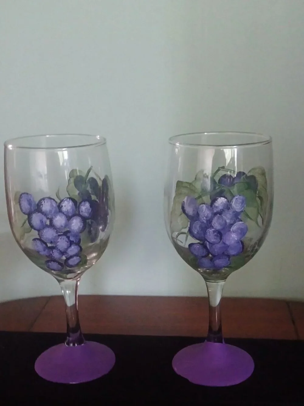 Pair of Hand-Painted Wine Glasses (or all 4)